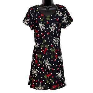 VTG 90s FLORAL & CHERRY DRESS GRUNGE COQUETTE WHIMSIGOTH DRESS U BY SHARON 7 8